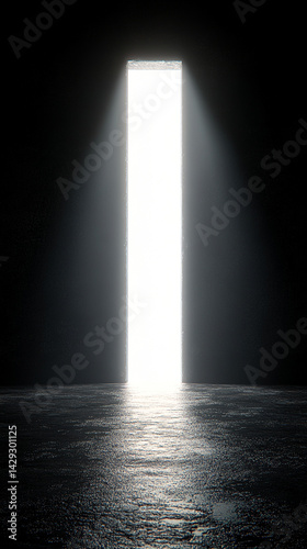 Wallpaper Mural Bright light pours through an open door into a dark room, symbolizing breakthrough moments, new opportunities, and the path to success against a minimalist, mysterious background.

 Torontodigital.ca