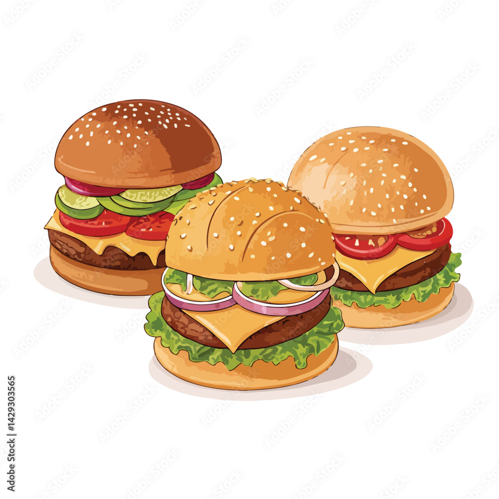 hamburger and french fries