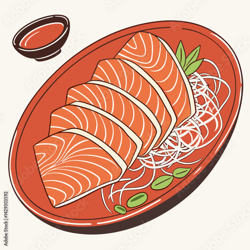 fresh salmon sashimi