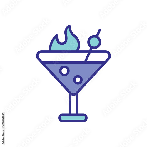 Hot Coctail icon vector stock illustration