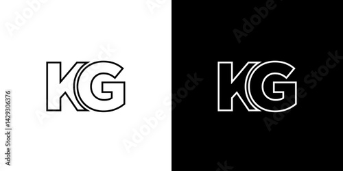 Letter K and G, KG logo design template. Minimal monogram initial based logotype.