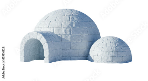 Isolated Igloo Structure Made of Snow Blocks