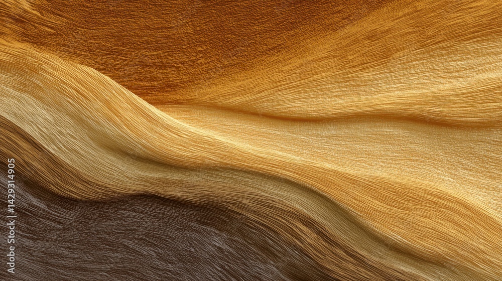 Fototapeta premium Abstract Close-Up of Flowing Textured Fabric with Warm Tones and Fine Details