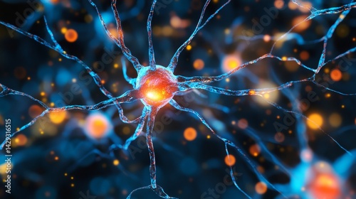 Obraz na płótnie Exploring the Intricate Web of Neural Pathways in the Context of Microbial Interactions w salonie