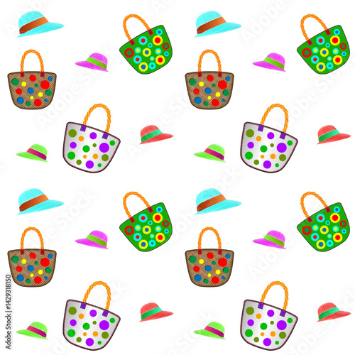 Summer Beach Accessories Seamless Pattern