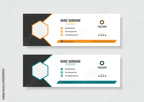 Corporate email signature template design with layout.
