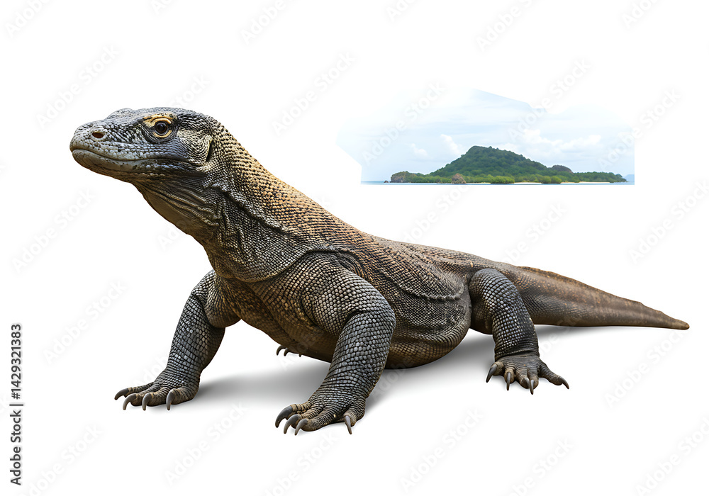 Fototapeta premium Komodo Dragon: Indonesian Lizard, Wildlife, Reptile