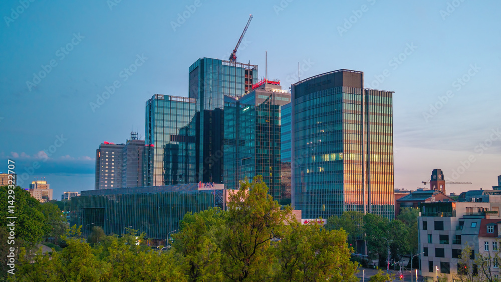 Obraz premium Panoramic view from the drone on the city Poznan. Poland.