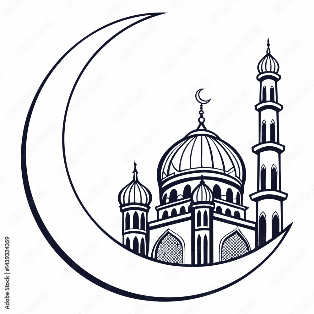 Obraz premium vector mosque icon