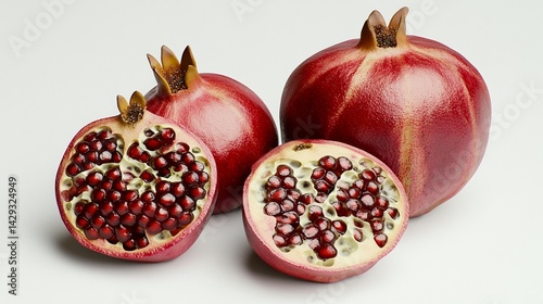 Juicy pomegranates red fruit still life photography for healthy eating
