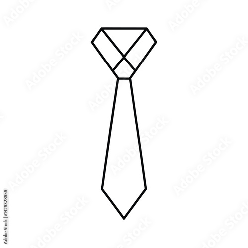 necktie clip line art vector