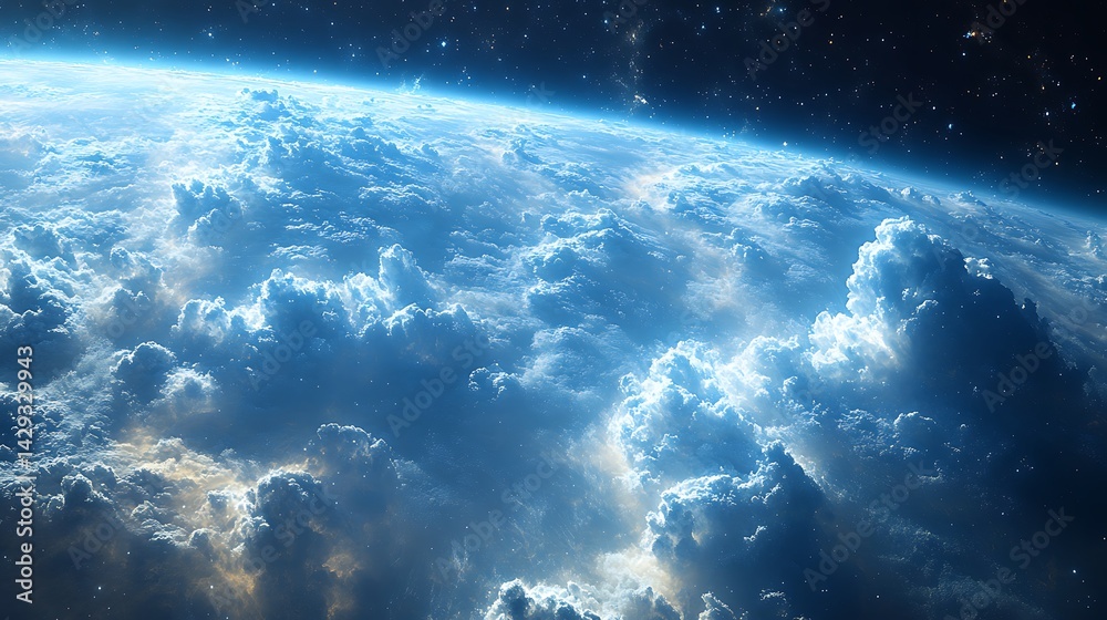 Fototapeta premium High-Resolution Satellite View of Earth’s Sky and Clouds in Space Photo