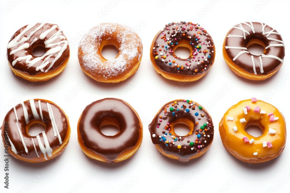 Caramel Donut isolated white background collection Caramel Donut isolated white background collection