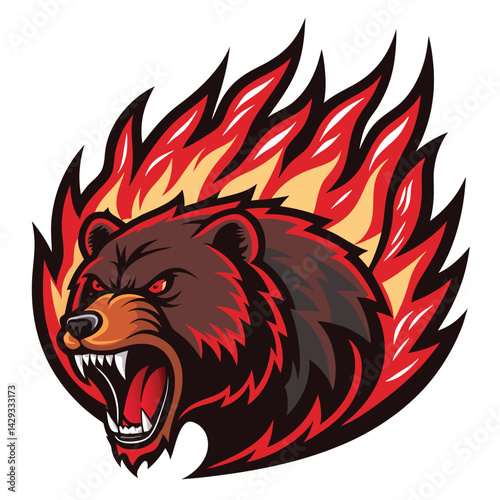 Create a berserk, muscular icon radiating fiery red rage;  powerful, clawed hands emphasized;  stylized, graphic novel aesthetic.