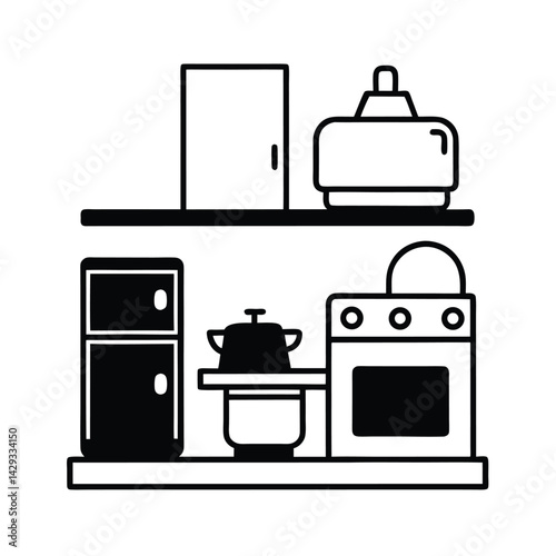 scene kitchen electrical device vector art 