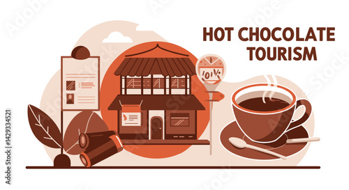 Hot Chocolate Tourism in a Minimalist Style with Brown Tones  