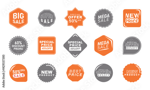 Set of sale discount labels. Sale quality badges. Sticker Label vector illustration icons set