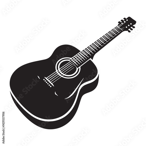Strings of Serenity: A Beautiful Collection of Acoustic Guitar Vector Silhouettes Showcasing the Timeless Elegance, Musical Warmth, and Classic Shape of This Beloved Instrument