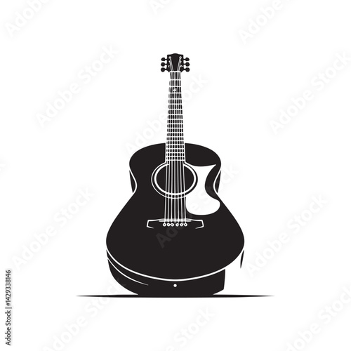 Strings of Serenity: A Beautiful Collection of Acoustic Guitar Vector Silhouettes Showcasing the Timeless Elegance, Musical Warmth, and Classic Shape of This Beloved Instrument