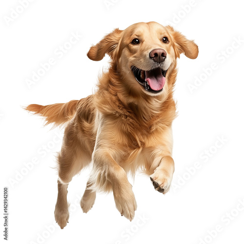 energetic golden retriever dog sprinting outdoors
