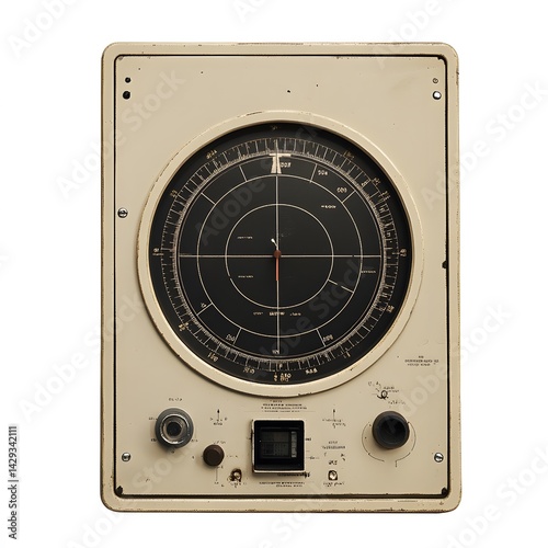 Vintage Radar Display with Closeup.