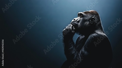 Obraz na płótnie A person holding a cell phone to their face with a gorilla's face on it w salonie