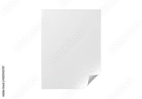 Paper sheet curl mockup art — transparent background