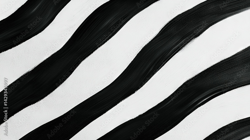 A monochrome depiction of a zebra's stripes dominates the image, with the animal itself partially obscured by the background