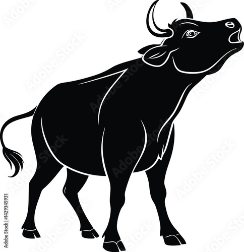 Cute Cow Face Set Of Silhouette Vector , pasture, beef, dairy, cattle, farmland, ranch, profile, stencil
