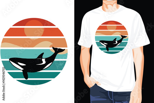 Retro Orca t-shirt design