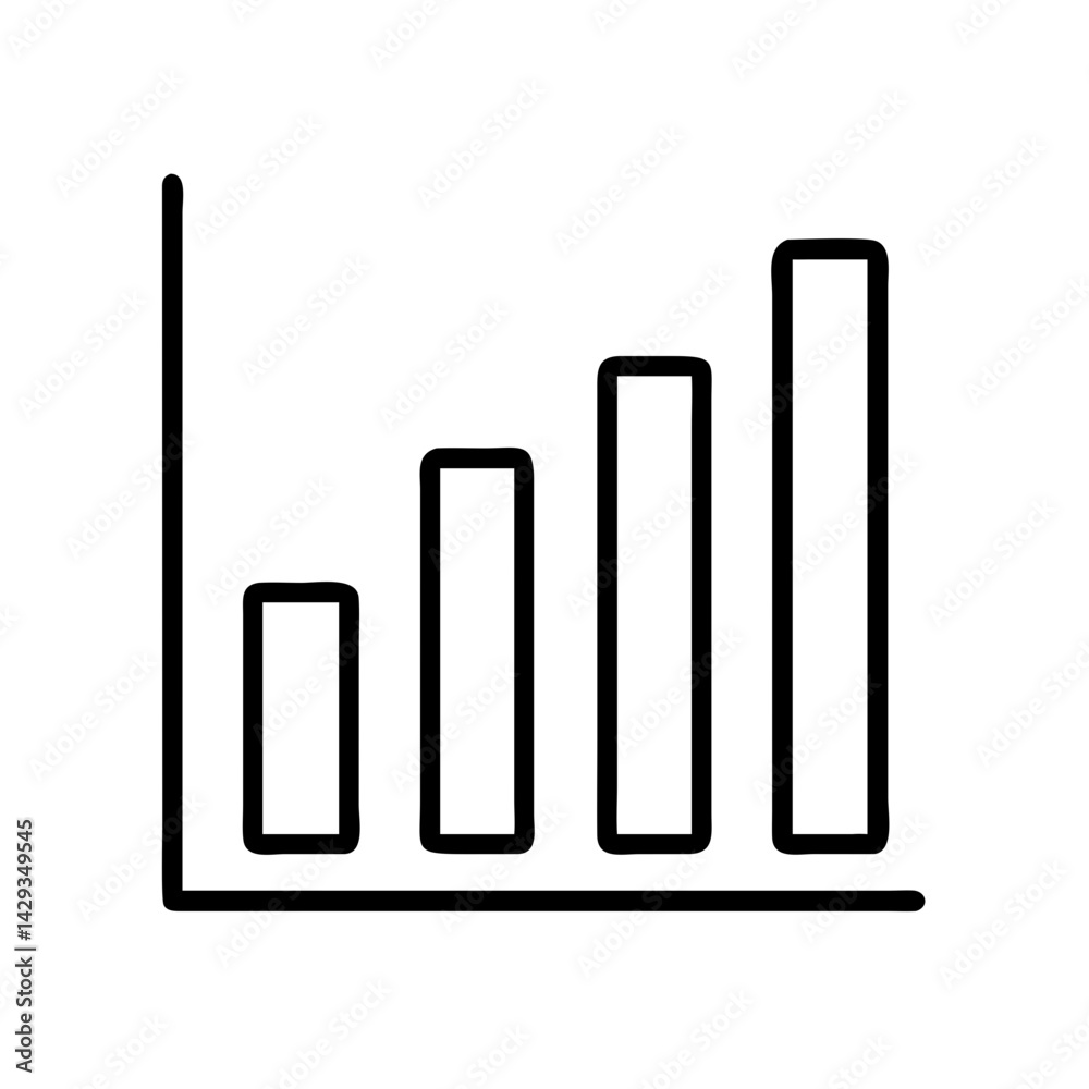 Simple bar chart diagram icon vector illustration representing business growth and success analysis Simple bar chart diagram icon vector illustration representing business growth and success analysis