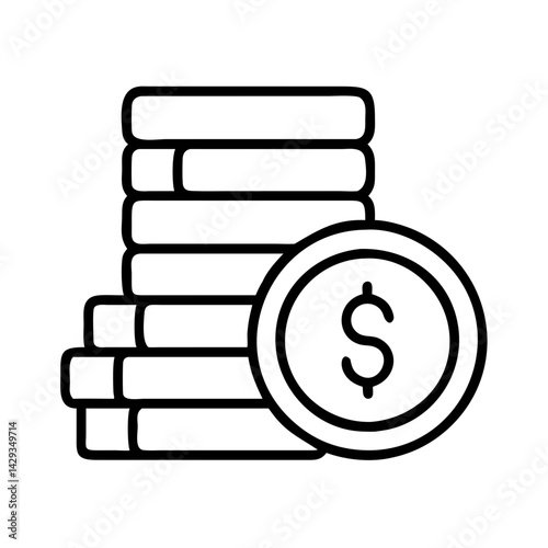 Stack of coins vector illustration for finance, banking, investment and savings concepts and design