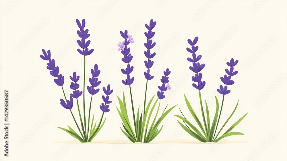 Naklejka premium A cluster of lilac blooms resting atop a pristine background beside a verdant foliage