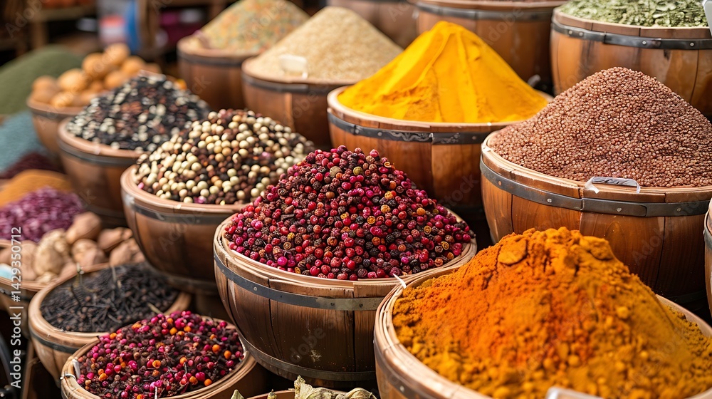 Exotic Spices Market with copyspace Exotic Spices Market with copyspace