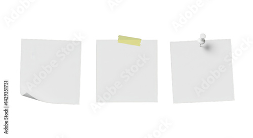 Notes paper memo message pad — transparent background