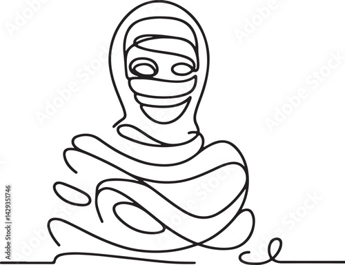 Mummy Icon Halloween Drawing