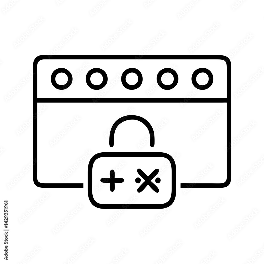 Obraz premium Access control security authentication authorization login padlock website protection