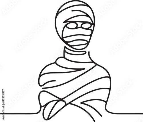 Wrapped Mummy Character Drawing