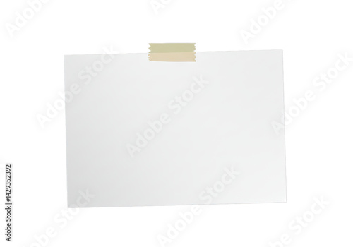 Paper sheet with tape mock up — transparent background