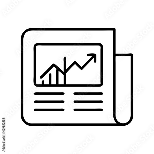 Stock market news financial report newspaper with graph showing growth and investment data