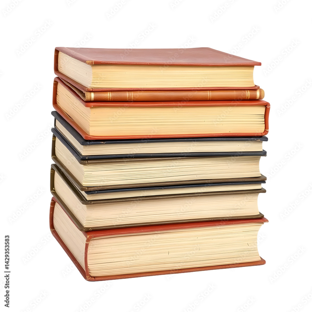 Stack Of Old Books, Classic Literature For Reading. Ancient Knowledge, Study Material In 3d. Worn Covers, Isolated Books On White Background. Learning Resources And Education Concept. Stack Of Old Books, Classic Literature For Reading. Ancient Knowledge, Study Material In 3d. Worn Covers, Isolated Books On White Background. Learning Resources And Education Concept.