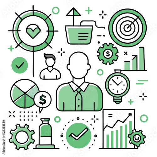 Finance icon set. Containing loan, cash, saving, financial goal, profit, budget, mutual fund, earning money and revenue icons. Solid icons collection.