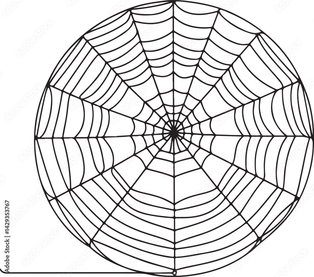 Obraz premium Spider Web Icon Drawing