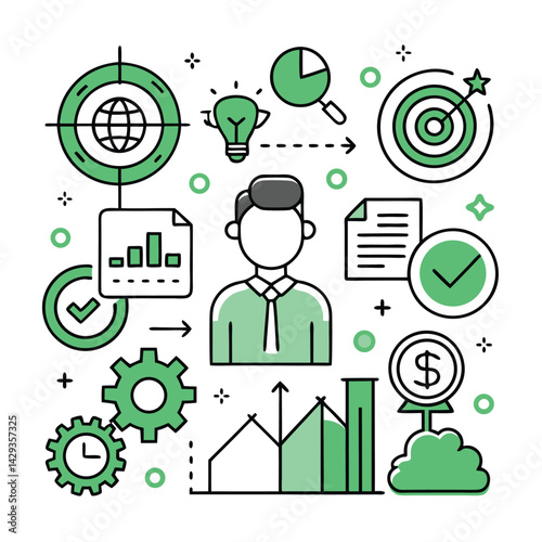 Finance icon set. Containing loan, cash, saving, financial goal, profit, budget, mutual fund, earning money and revenue icons. Solid icons collection.