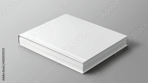 Softcover Landscape Book Mockup White Blank 3D Rendering Display