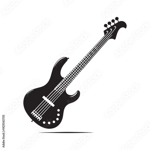 Rhythm and Groove: A Bold Collection of Bass Guitar Vector Silhouettes Showcasing the Deep Tones, Sleek Design, and Foundational Power of This Iconic Musical Instrument