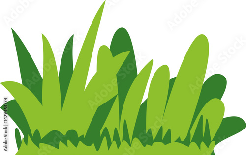 Two-tone grass vector design in flat style. Perfect for eco projects, nature-themed posters, gardening visuals, spring scenes, and green branding materials.