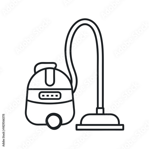 Household Vacuum Cleaner Outline Vector Art