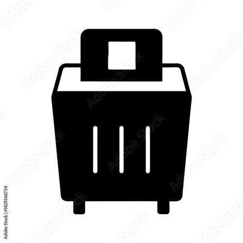 Paper Shredder Icon Vector Silhouette Illustration