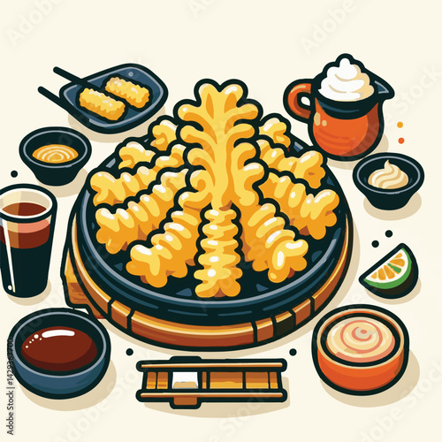tempura, shrimp, food, delicious, seafood, cuisine, asian, restaurant, lunch, gourmet, meal, crispy, fried, plate, japanese food, dinner, tasty, japanese, sauce, isolated, prawn, appetizer, dish, fres